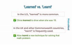 Learnt Và Learned